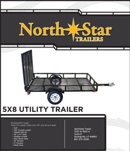 Load image into Gallery viewer, 5ft x 8ft Allstar Utility Trailer with Rear Loading Ramp 1635lb load capacity NN58